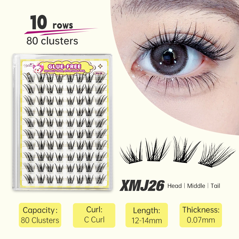Eyelash Extension Look - Yelix Fox-style Side Flying Eyelashes Glue-free