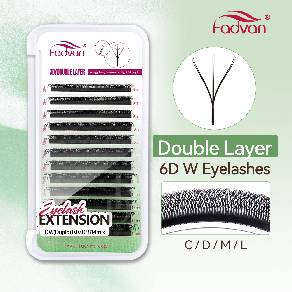 Eyelash Extension For Asian Eyes - FADVAN 6D-W shaped eyelash extension (3D
