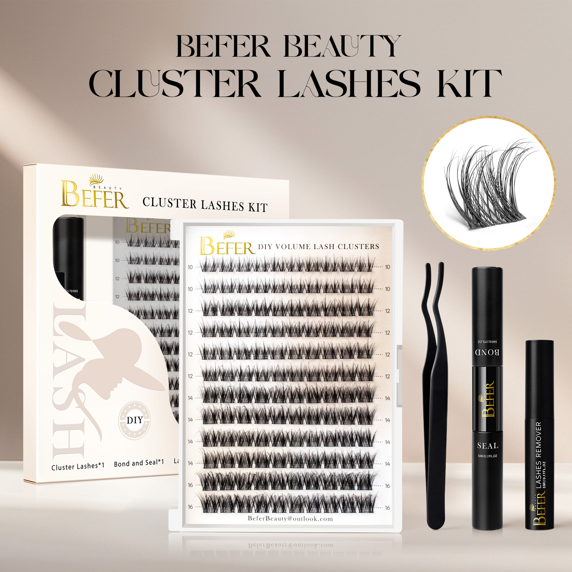Befer Lash Clusters Kit False  - Eyelash Extension For Asian Eyes review and price