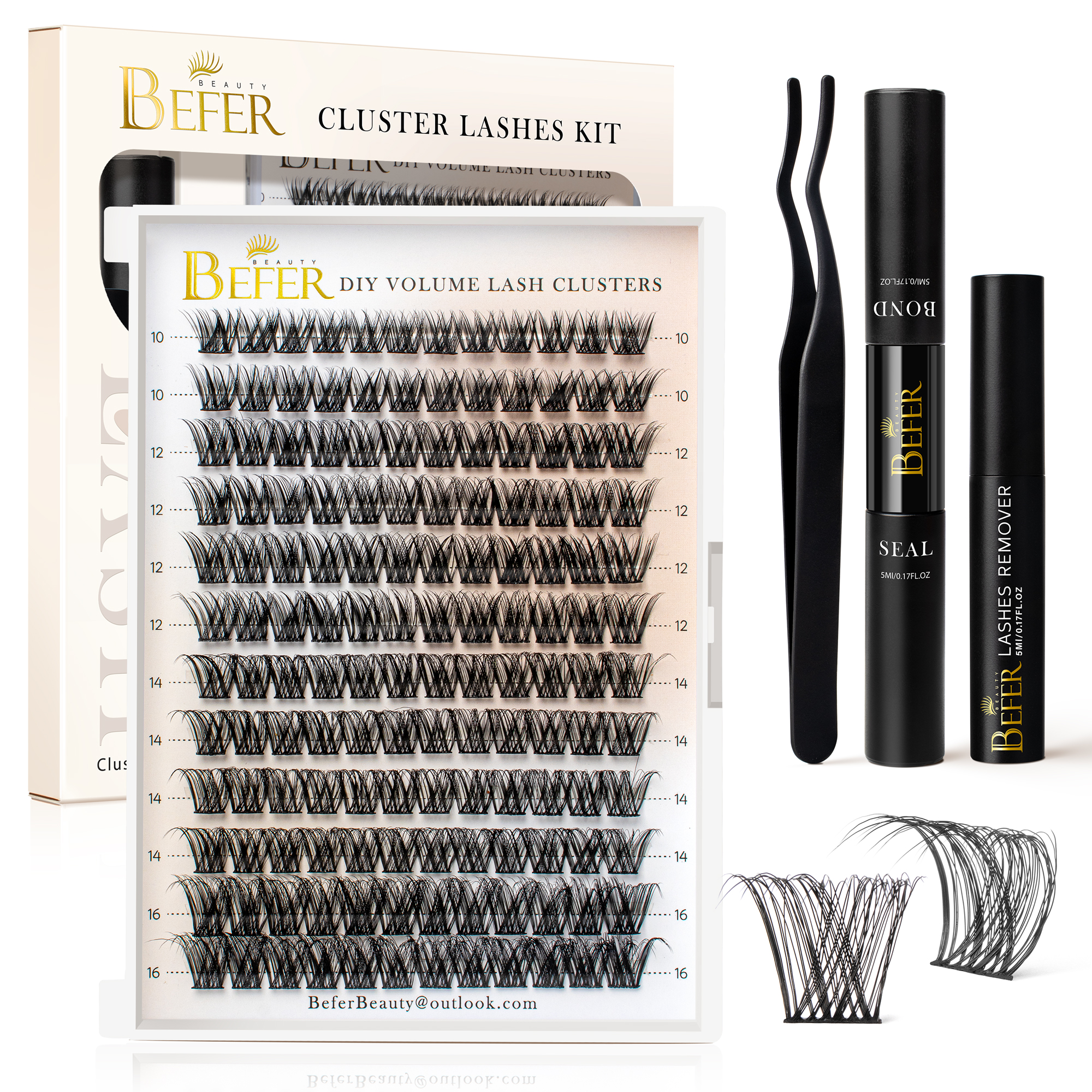 Befer Lash Clusters Kit False  - Eyelash Extension For Asian Eyes review and price