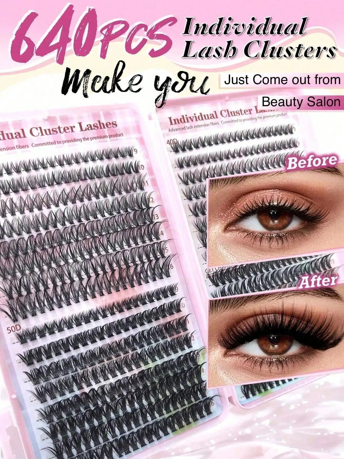 640Pcs Lash Clusters Kit 30D+4 - Eyelash Extension For Asian Eyes review and price