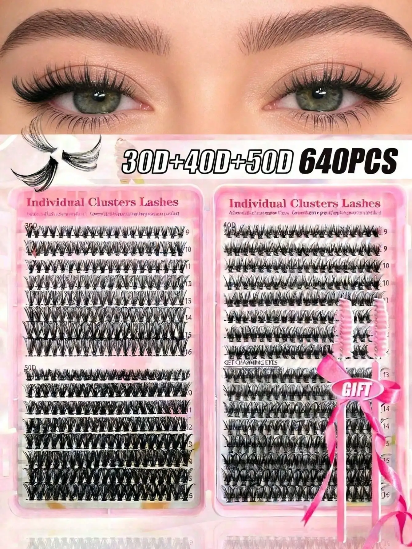 640Pcs Lash Clusters Kit 30D+4 - Eyelash Extension For Asian Eyes review and price